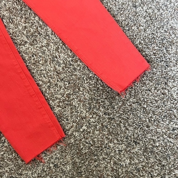Banana Republic Bright Tangerine High Rise Raw Hem Ankle Jeans - Picture 3 of 5